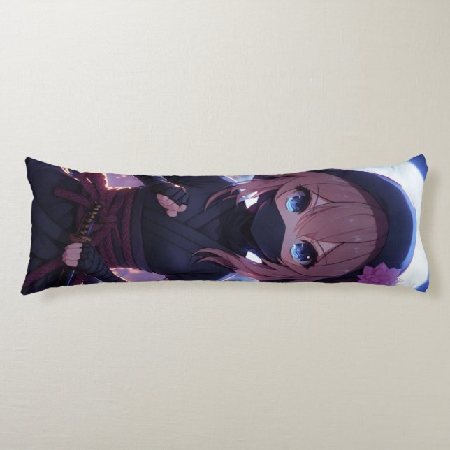 Cute ninja warrior girl  body pillow (Front)