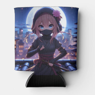 Cute ninja warrior girl  can cooler