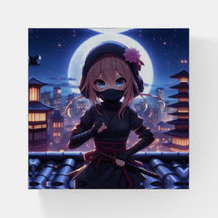 Cute ninja warrior girl paperweight
