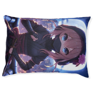 Cute ninja warrior girl pet bed