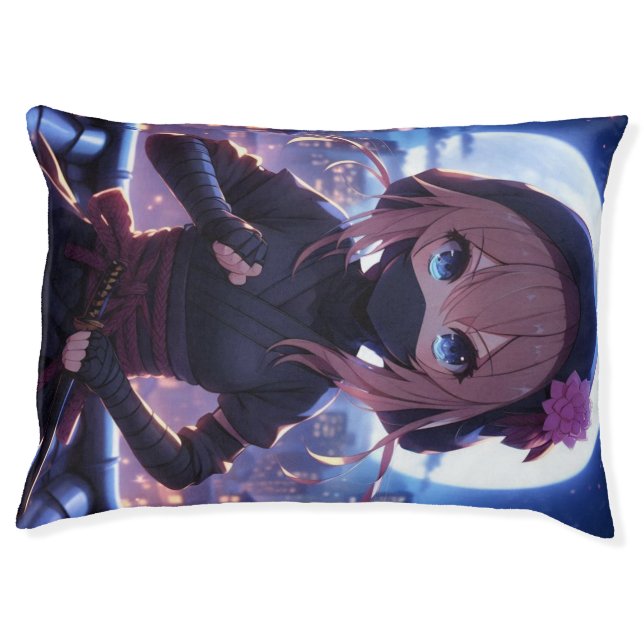 Cute ninja warrior girl  pet bed (Front)