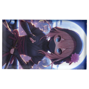 Cute ninja warrior girl  place card holder