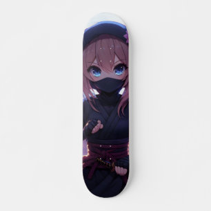 Cute ninja warrior girl  skateboard