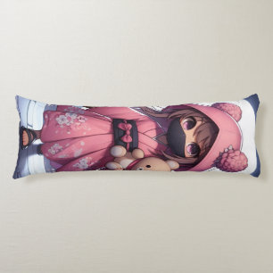 Cute ninja warrior girl & teddy body pillow