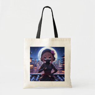 Cute ninja warrior girl  tote bag