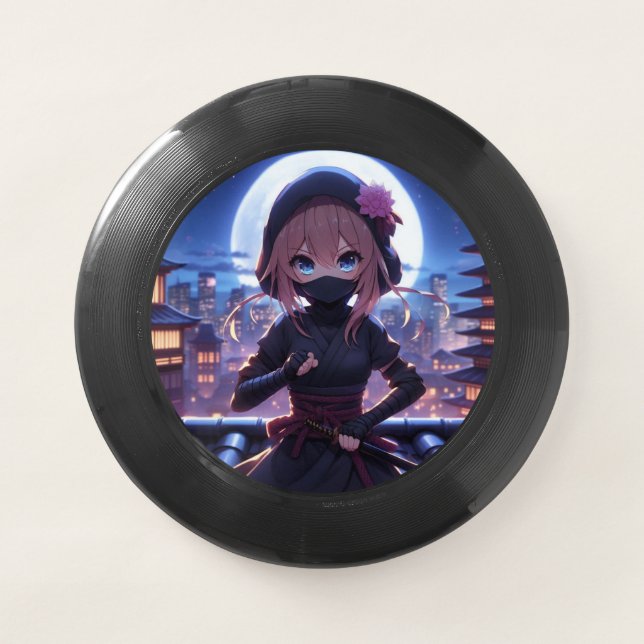 Cute ninja warrior girl  Wham-O frisbee (Front)
