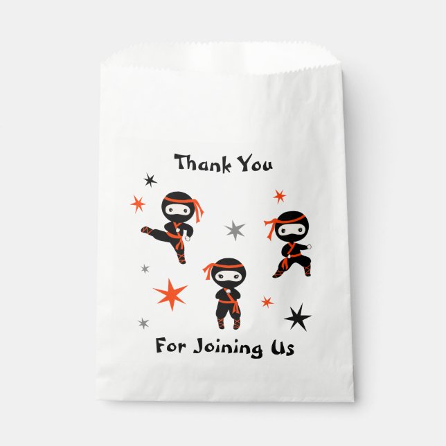 Cute Ninja Warrior Kids Birthday  Favor Bag (Front)