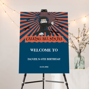 Cute Ninja Warrior Kids Birthday Foam Board