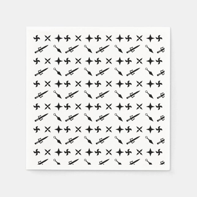 Cute Ninja Warrior Kids Birthday Napkins (Front)