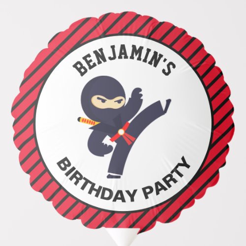 Cute Ninja Warrior Kids Birthday Party Balloon