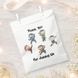 Cute Ninja Warrior Kids Birthday Party Favor Bag