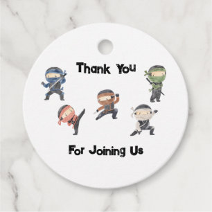 Cute Ninja Warrior Kids Birthday Party Favor Favor Tags
