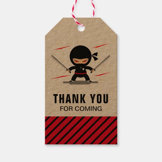Ninja Party Favor Tags Ninja Thank You Tags Ninja Birthday Favor Tags
