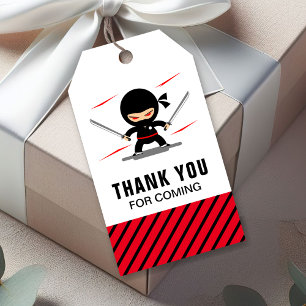 Cute Ninja Warrior Kids Birthday Party Favor Gift Tags