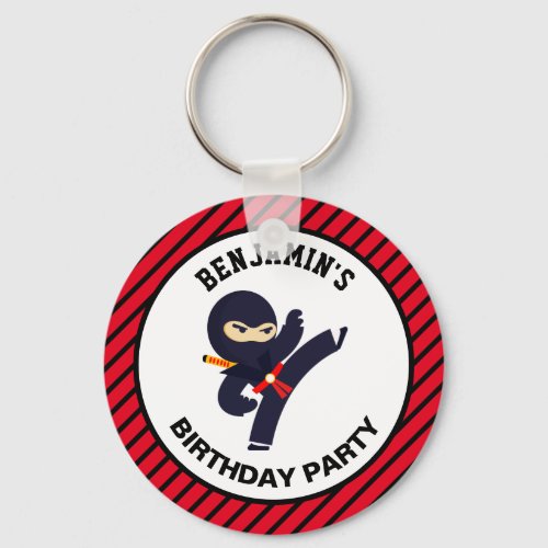 Cute Ninja Warrior Kids Birthday Party Keychain