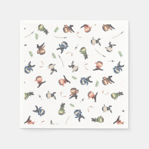 Cute Ninja Warrior Kids Birthday Party Supply Napkins