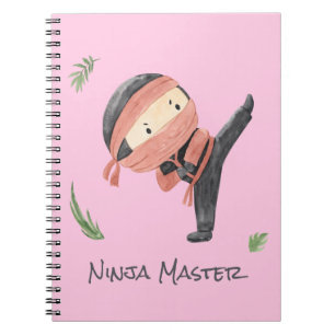 Cute Ninja Warrior - Kids Custom Name  Notebook