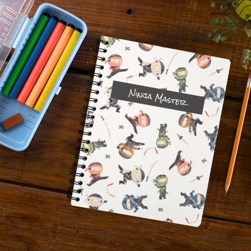 Cute Ninja Warrior _ Kids Custom Name  Notebook