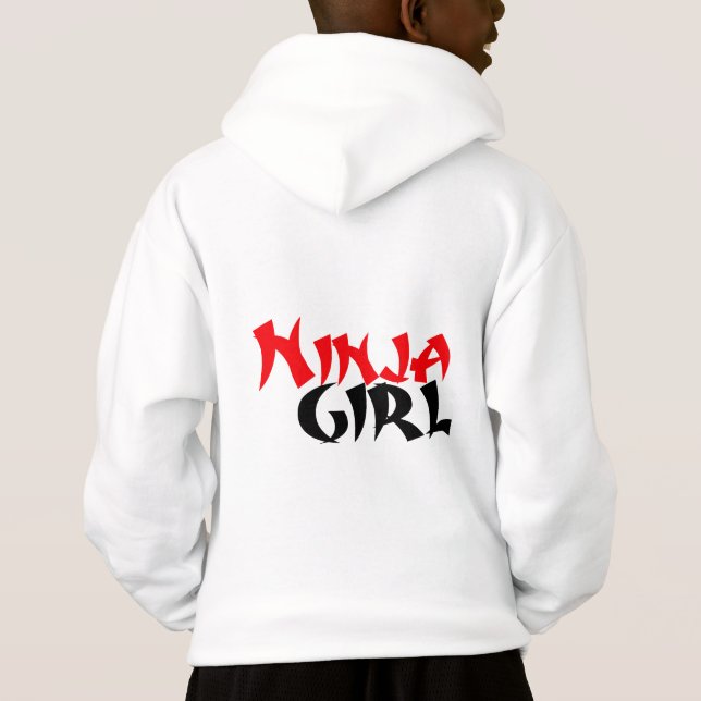 Cute Ninja Warrior Kids - Ninja Girl  Hoodie (Back)