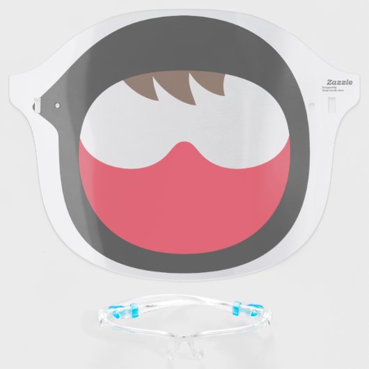 Cute Ninja with Red Mask Face Shield (Front w/Glasses)