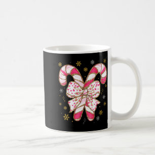 Cute Nk Coquette Bow Candy Cane Christmas Girls Wo Coffee Mug