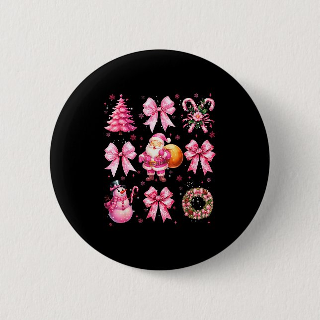 Cute Nk Santa Coquette Snowman Christmas Xmas Wome Button (Front)