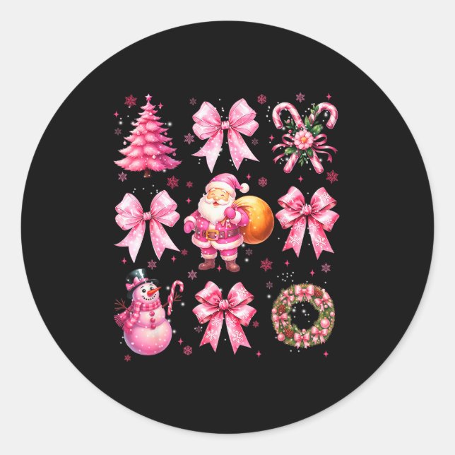 Cute Nk Santa Coquette Snowman Christmas Xmas Wome Classic Round Sticker (Front)