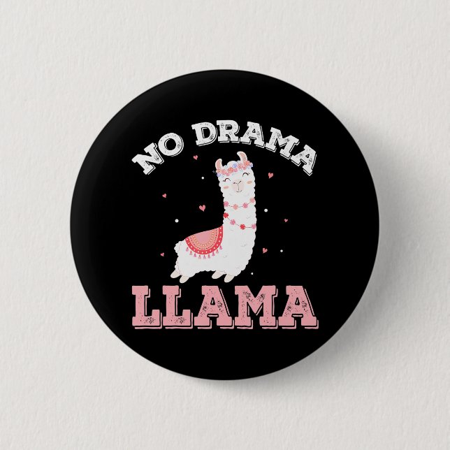 Cute No Drama Llama Button (Front)