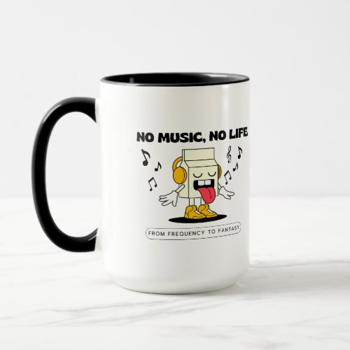 Cute No Music No Life character Listening to Music Mug