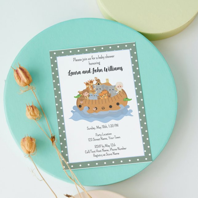 Cute Noahs Ark Baby Invitation (Creator Uploaded)