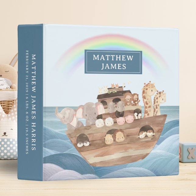 Cute Noah's Ark Baby Photo Album 3 Ring Binder (Creator Uploaded)