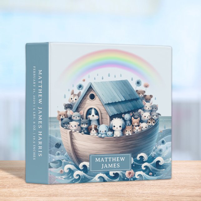 Cute Noah's Ark Baby Photo Album 3 Ring Binder (Creator Uploaded)