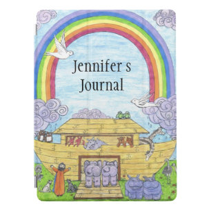 Cute Noah's Ark illustration elephants hippos owls iPad Pro Cover