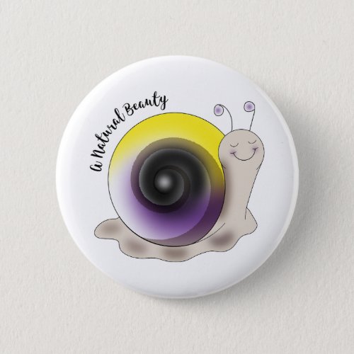 Cute Non Binary Pride Snail Button