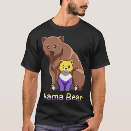 Cute Nonbinary Genderqueer Mama Bear Gift T  2 T_Shirt