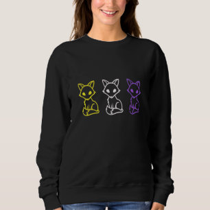 Cute Nonbinary Pride Foxes Proud LGBTQ Pansexual Sweatshirt