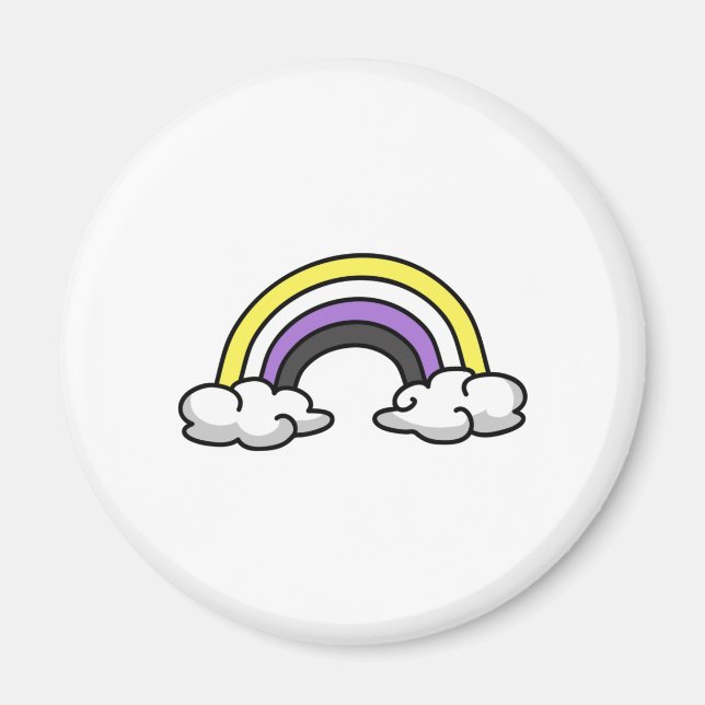 Cute Nonbinary Rainbow Magnet (Front)