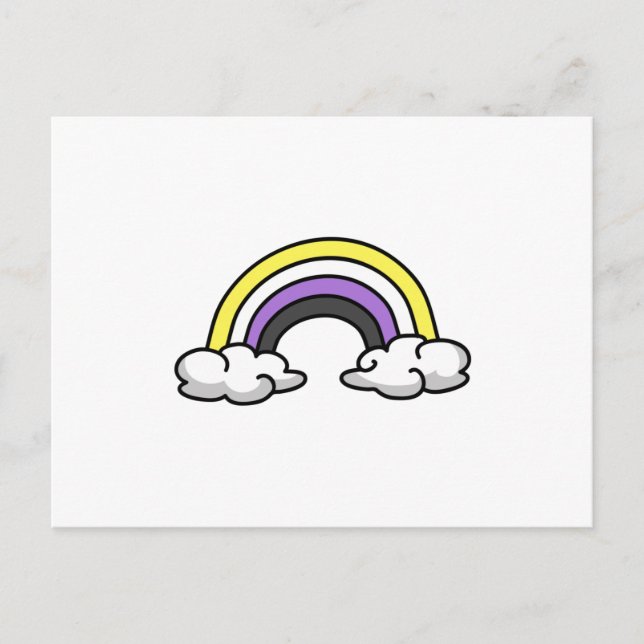 Cute Nonbinary Rainbow Postcard (Front)