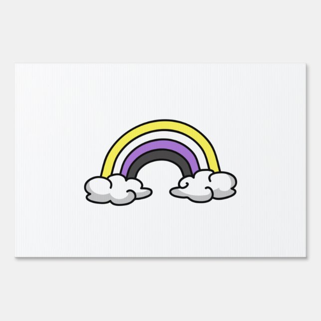 Cute Nonbinary Rainbow Sign (Front)