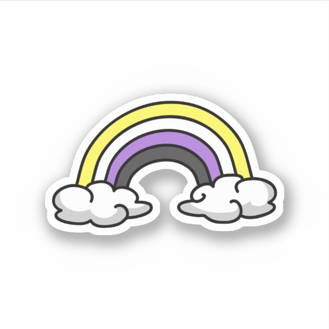 Cute Nonbinary Rainbow Sticker (Front)