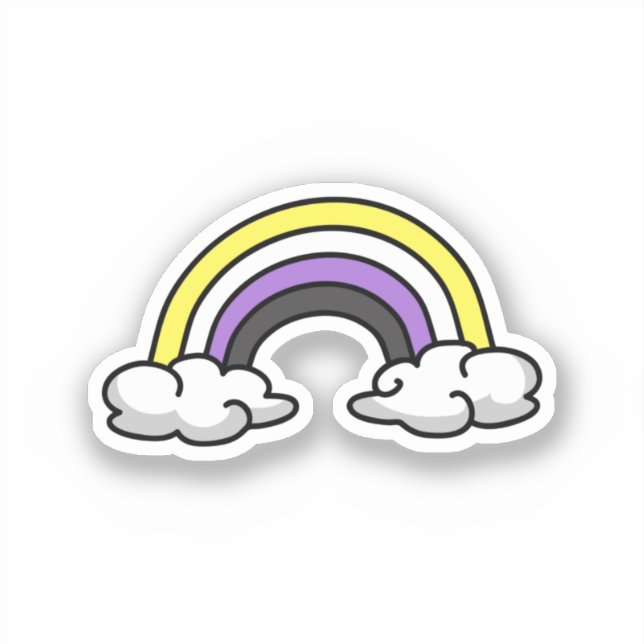 Cute Nonbinary Rainbow Sticker (Front)