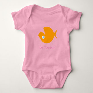 Cute Nonconformist Eccentric Funny Cartoon Fish Baby Bodysuit