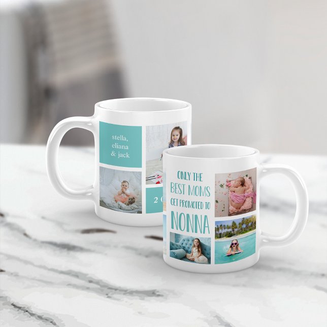 Cute Nonna Grandchildren Photo Collage Coffee Mug (Creator Uploaded)