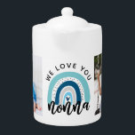 Cute Nonna Photo Rainbow Teapot<br><div class="desc">This cute We Love You Nonna rainbow mug is sure to make her smile every time she drinks her coffee ♥ The photograph are for illustrative purposes and can be changed to your own.</div>