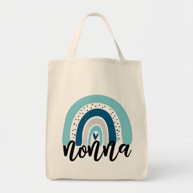 Cute Nonna Rainbow Tote Bag (Front)