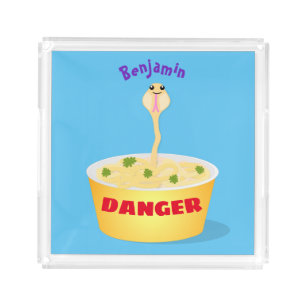 Cute noodles snake cartoon illustration humor acrylic tray