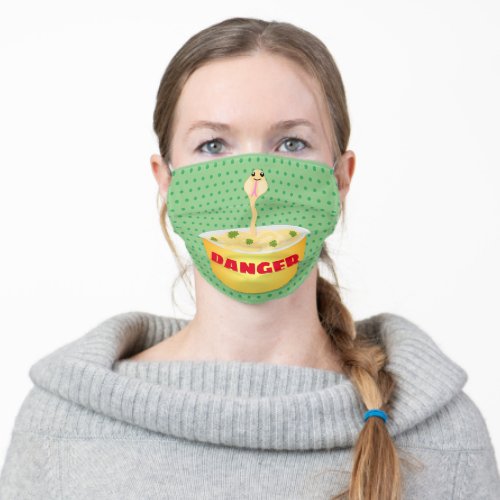 Cute noodles snake cartoon illustration humor adult cloth face mask