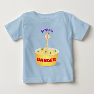 Cute noodles snake cartoon illustration humor baby T-Shirt
