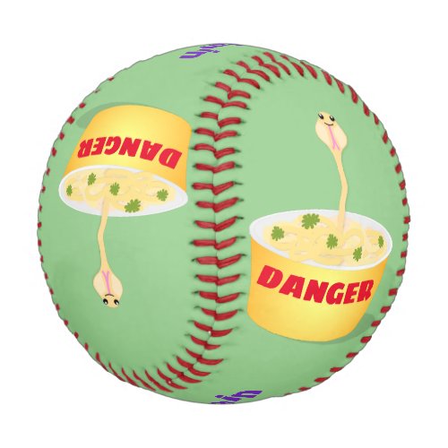 Cute noodles snake cartoon illustration humor baseball