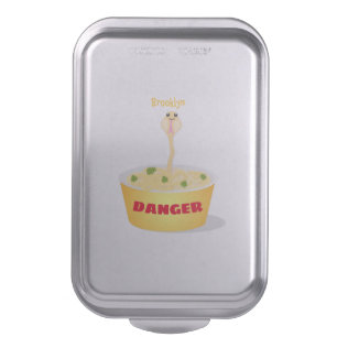 Cute noodles snake cartoon illustration humor cake pan